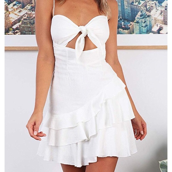 white mini sundress